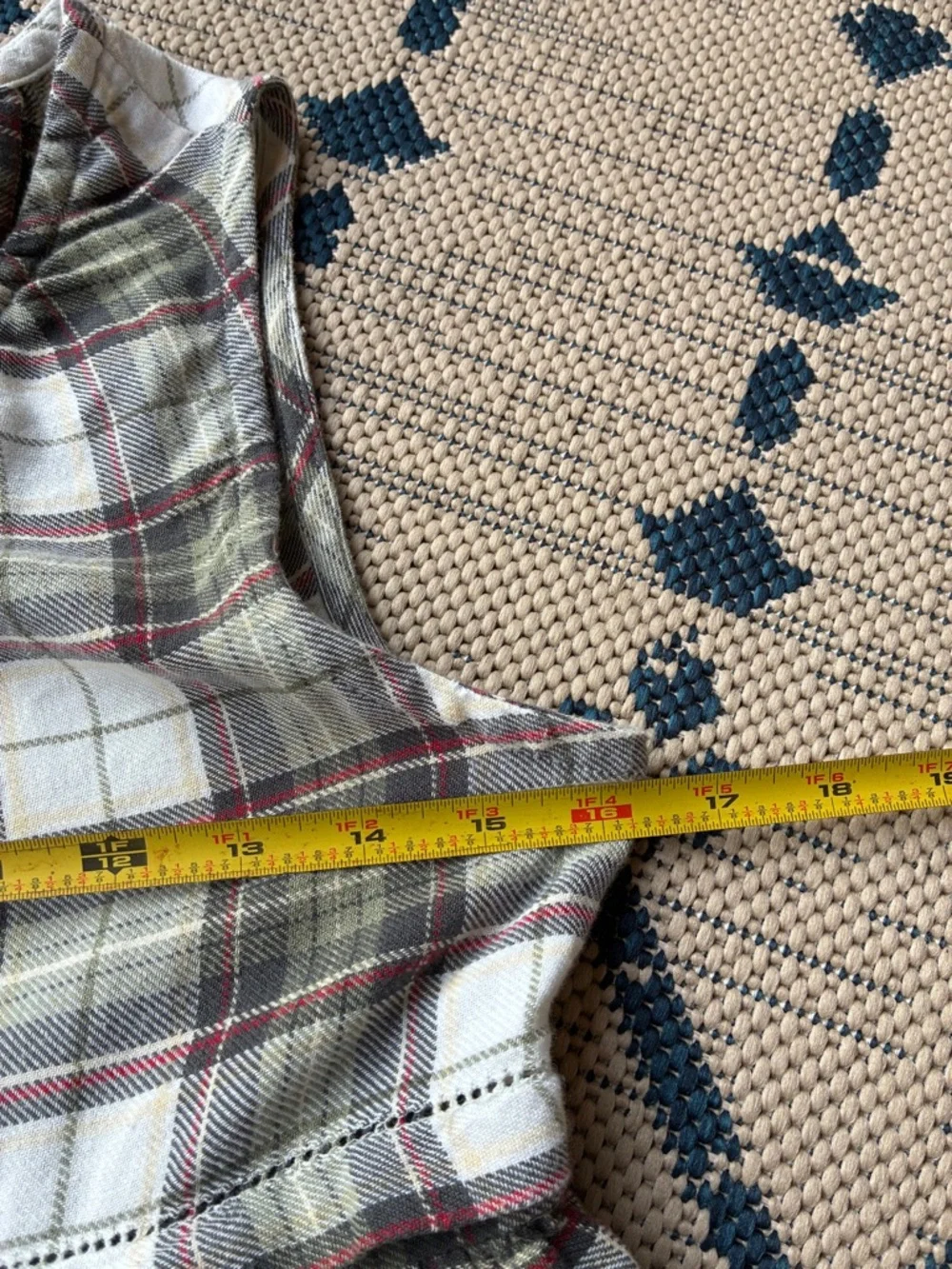Basin + Range Organic Cotton Plaid Tiered Midi "Ranch" Farmhouse Dress - Picture 6 of 10